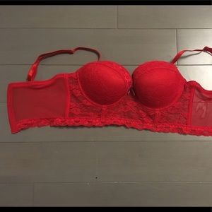 Sexy red corset bra